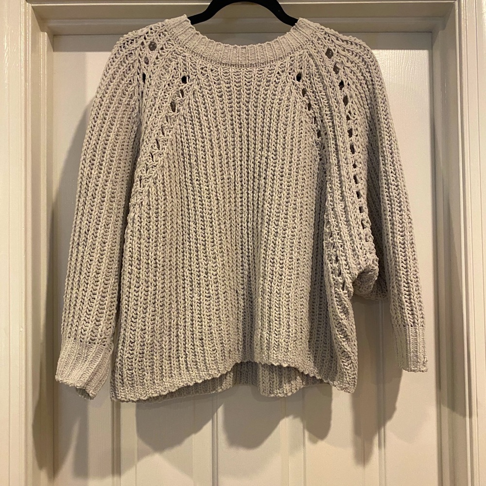 Chenille Balloon Sleeve Relaxed Sweater